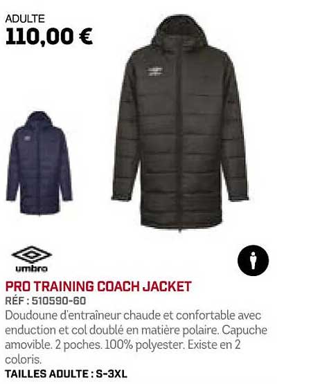 pro training coach jacket umbro