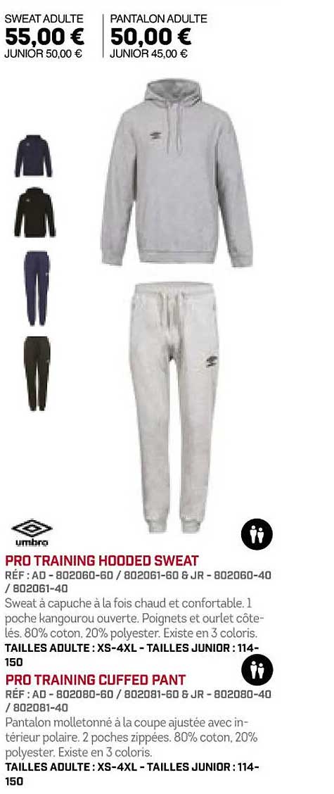 pro training hooded sweat pro training cuffed pant umbro