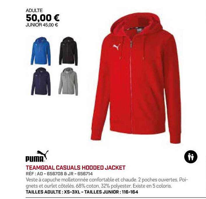 puma teamgoal causals hooded jacket