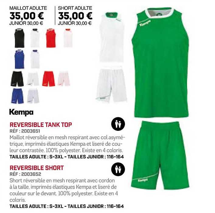 reversible tank top reversible short kempa