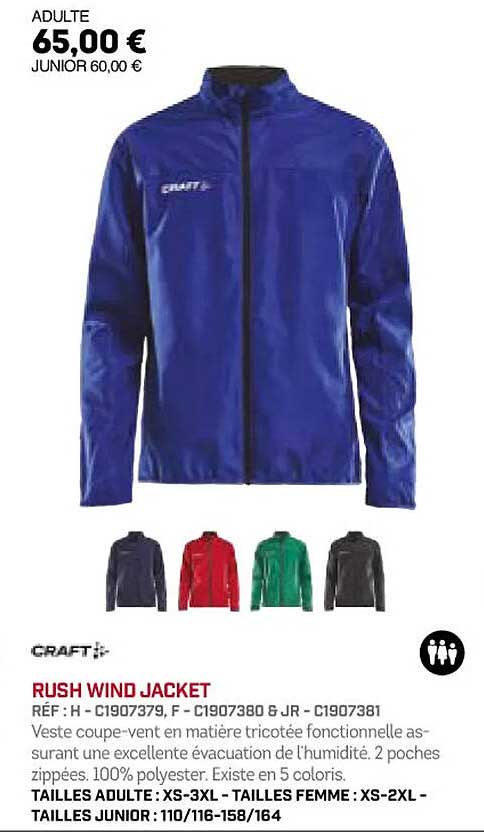 rush wind jacket craft