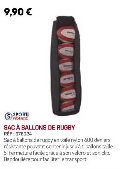 sac à ballons de rugby sporti france