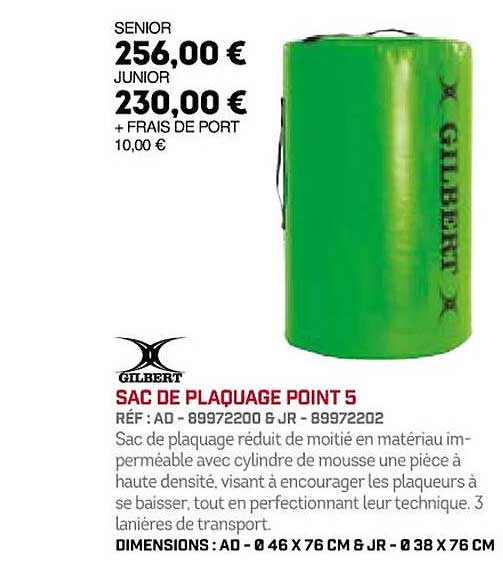 sac de plaquage point 5 gilbert