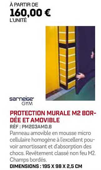 Sarneige Gym Protection Murale M2 Bordée Et Amovible