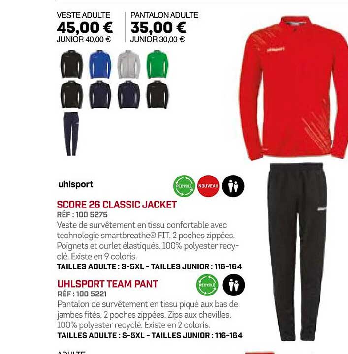 Score 26 Classic Jacker Uhlsport Team Pant