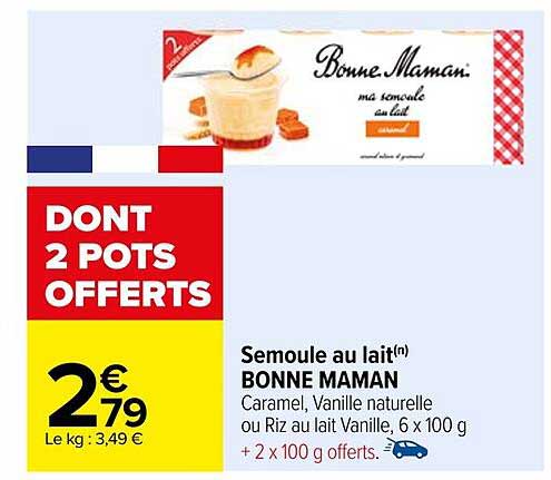 semoule au lait bonne maman