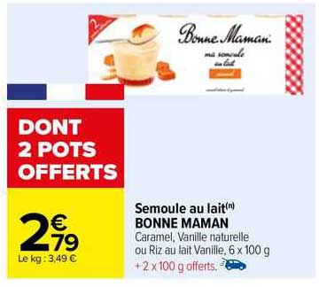 semoule au lait bonne maman