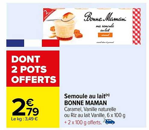 semoule au lait bonne maman