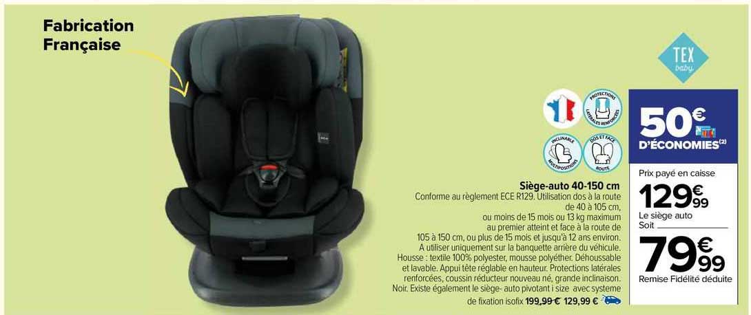 Siège-auto 40-150 Cm Tex Baby