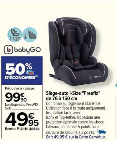 siège-auto i-Size "freefix" de 76 à 150 cm babyGO