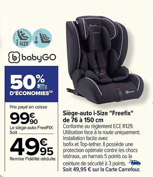 siège-auto i-Size "freefix" de 76 à 150 cm babyGO