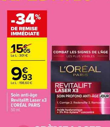 Soin Anti-âge Revitalift Laser X3 L'oréal Paris