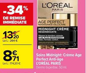 soins midnight: crème âge perfect anti-âge l'oréal paris