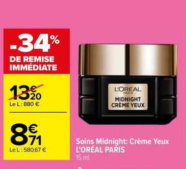 soins midnight: crème yeux l'oréal paris
