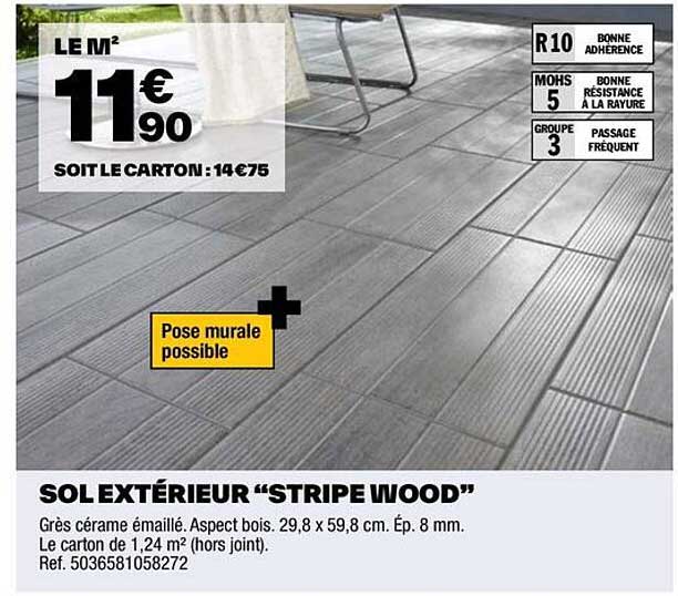 Sol Extérieur "stripe Wood"