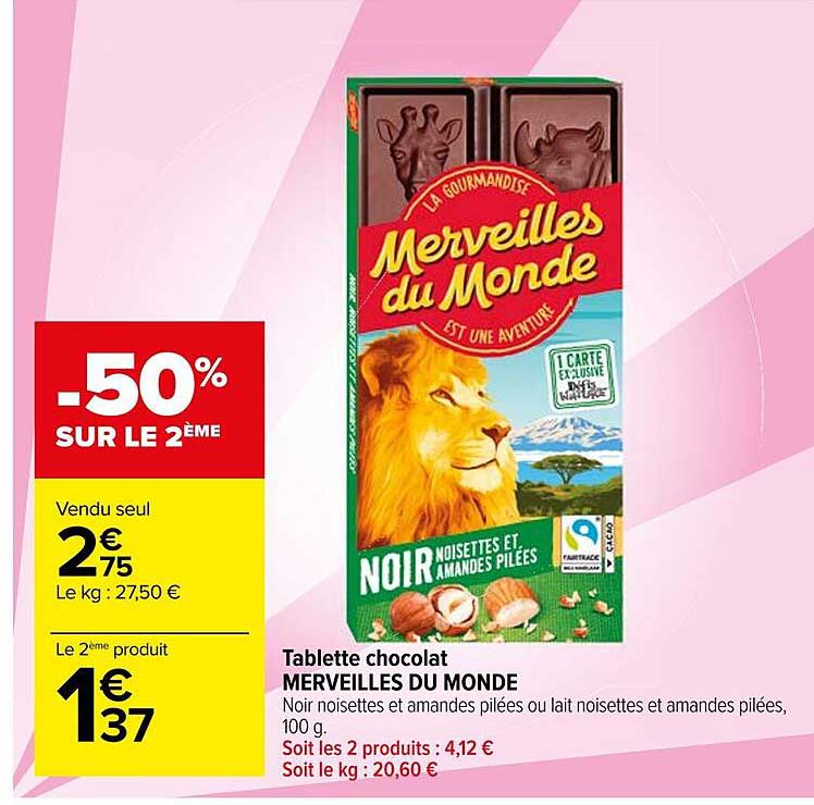 Tablette Chocolat Merveilles Du Monde