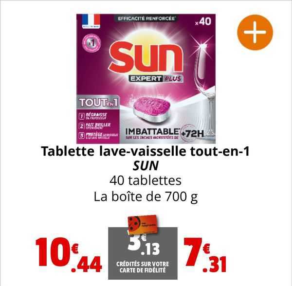 tablette lave-vaisselle tout-en-1 sun