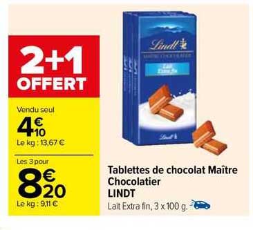 tablettes de chocolat maître chocolatier lindt