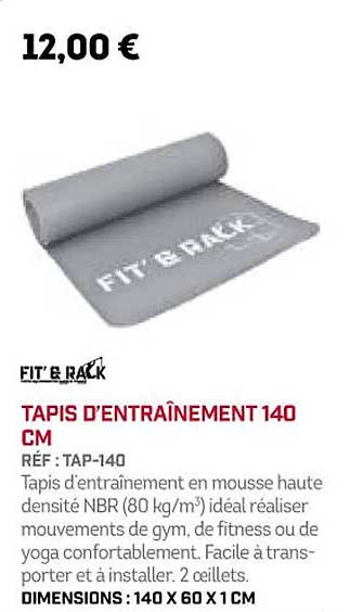tapis d'entraînement 140 cm fit' & rack