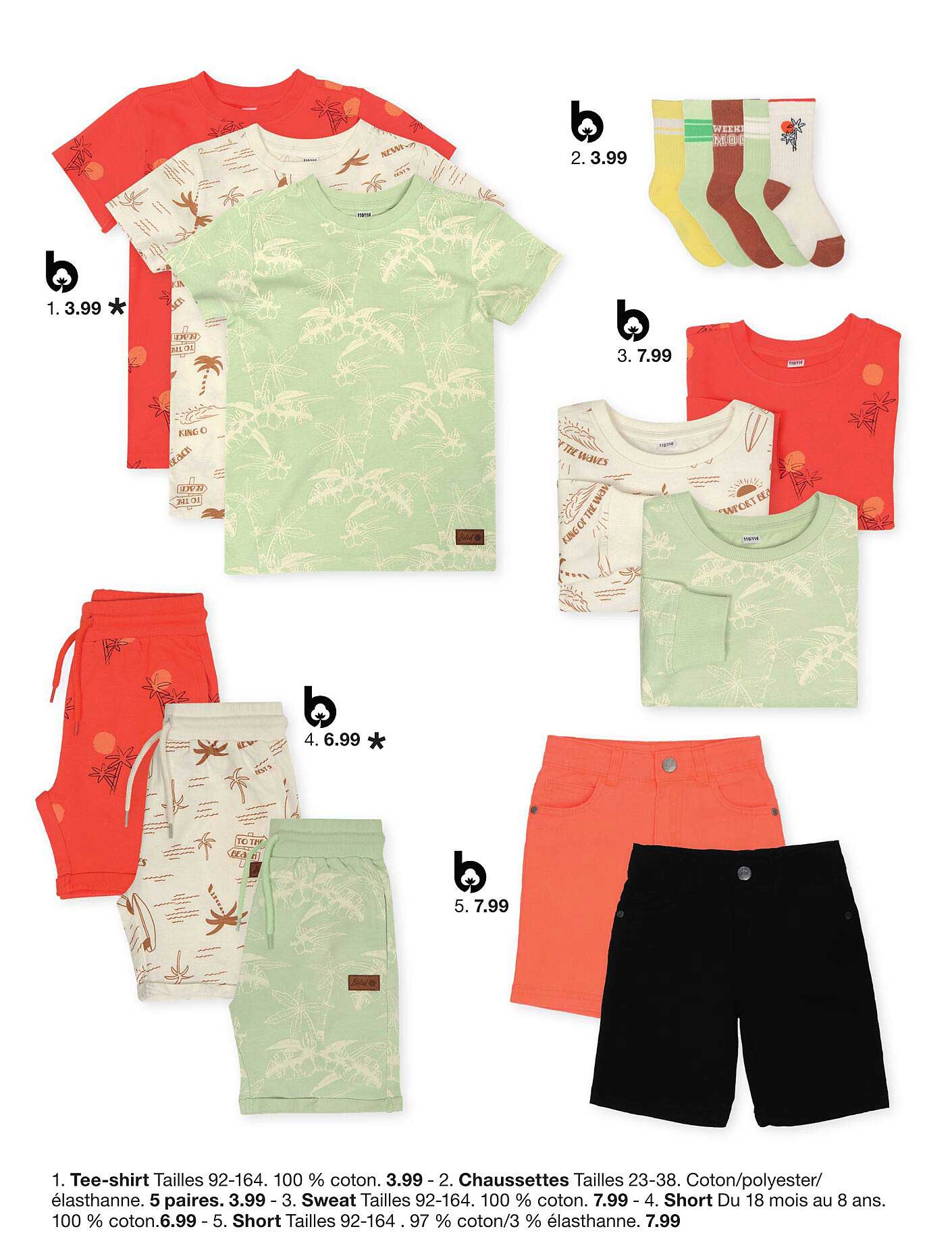 tee-shirt, chaussettes, sweat, short, short