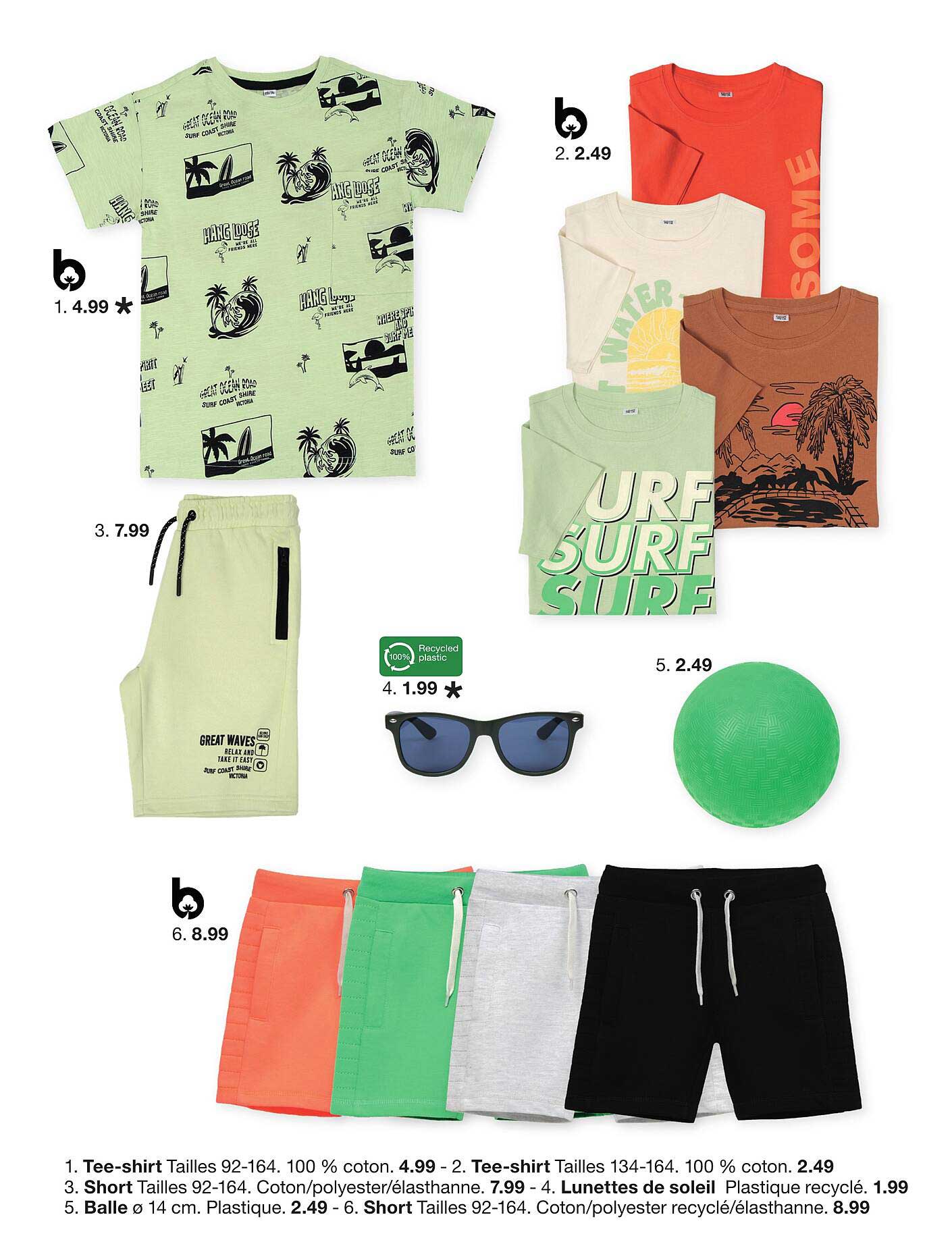 tee-shirt, tee-shirt, short, lunettes de soleil, ball, short