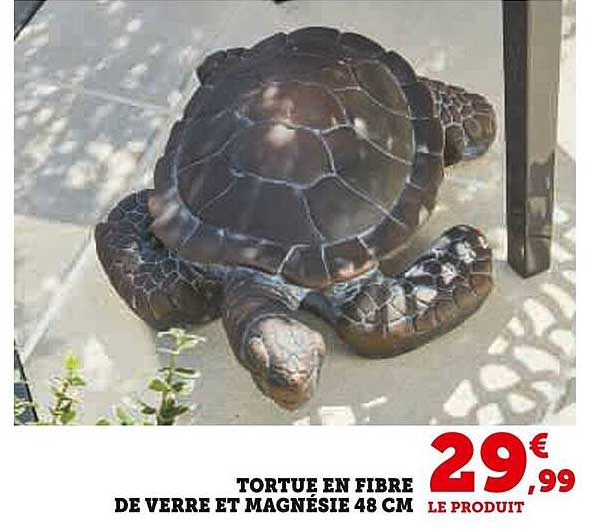 tortue en firbe de verre et magnésie 48 cm