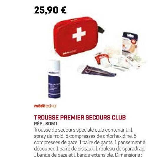 trousse premier secours club méditech