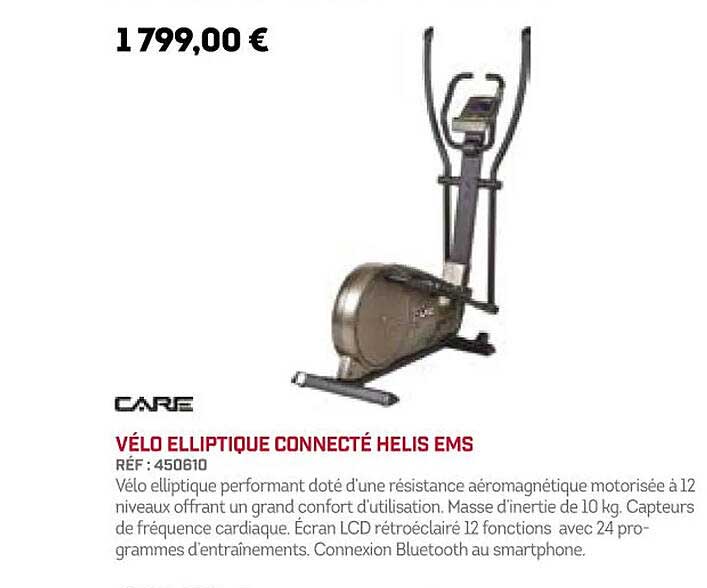 vélo elliptique connecté helis ems care