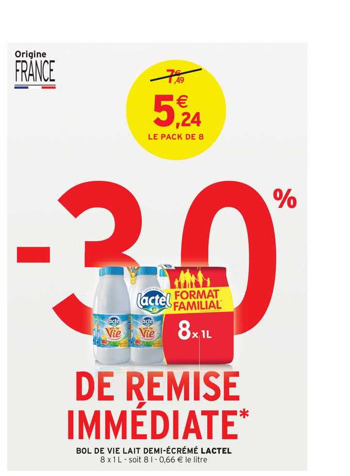 bol de vie lait demi-écrémé lactel