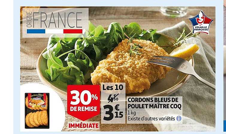 cordons bleus de poulet maître coq