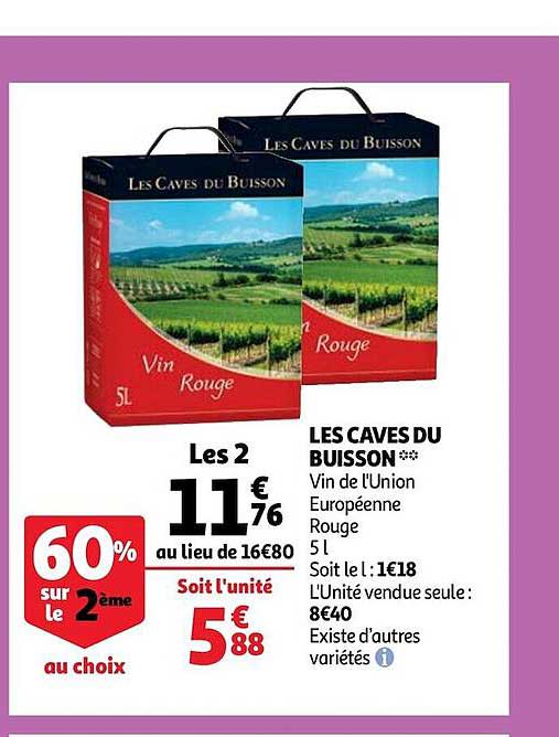 Les Caves Du Buisson Vin De L'union Européenne Rouge