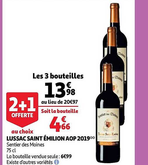 lussac saint émilion aop 2019 sentier des moines