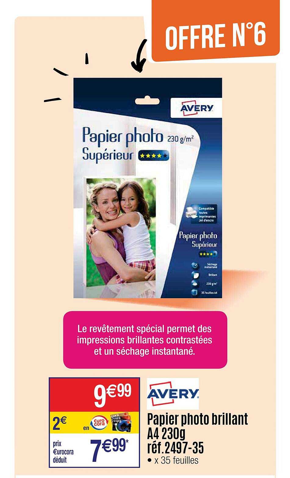 papier photo brillant a4 230g avery