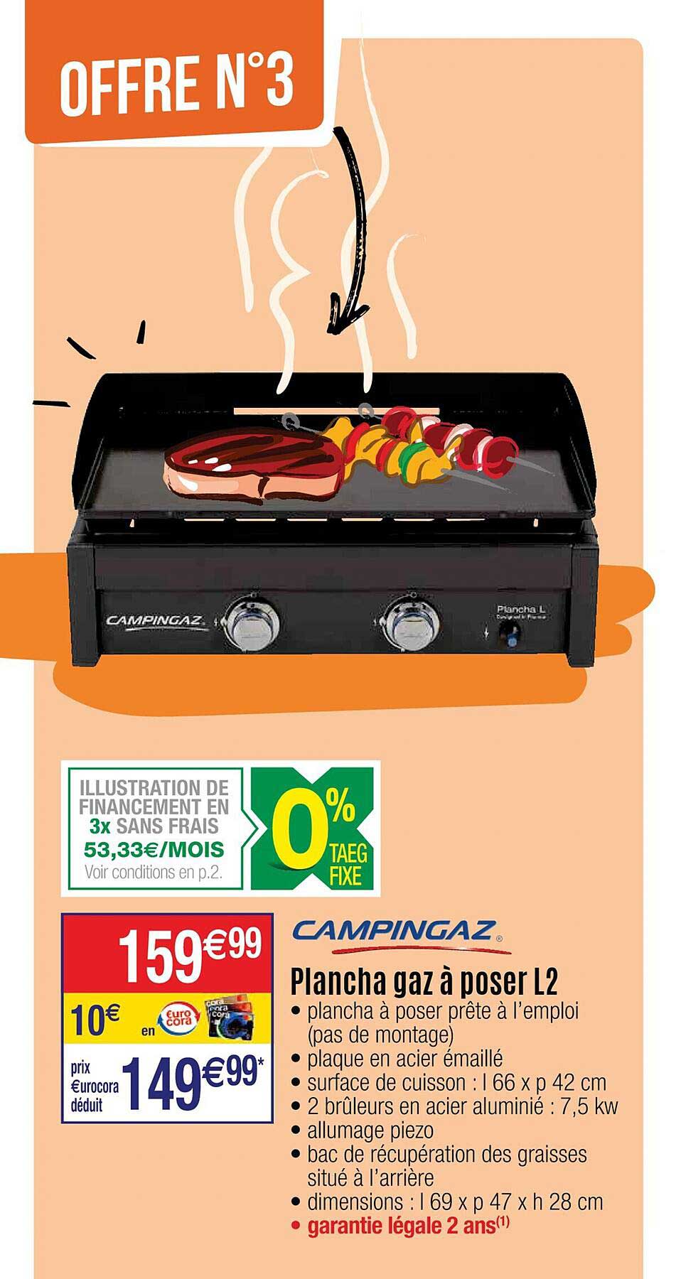 Plancha Gaz à Poser L2 Campingaz