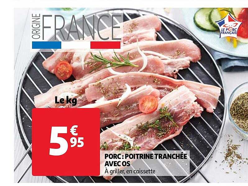 Porc : Poitrine Tranchée Avec Os