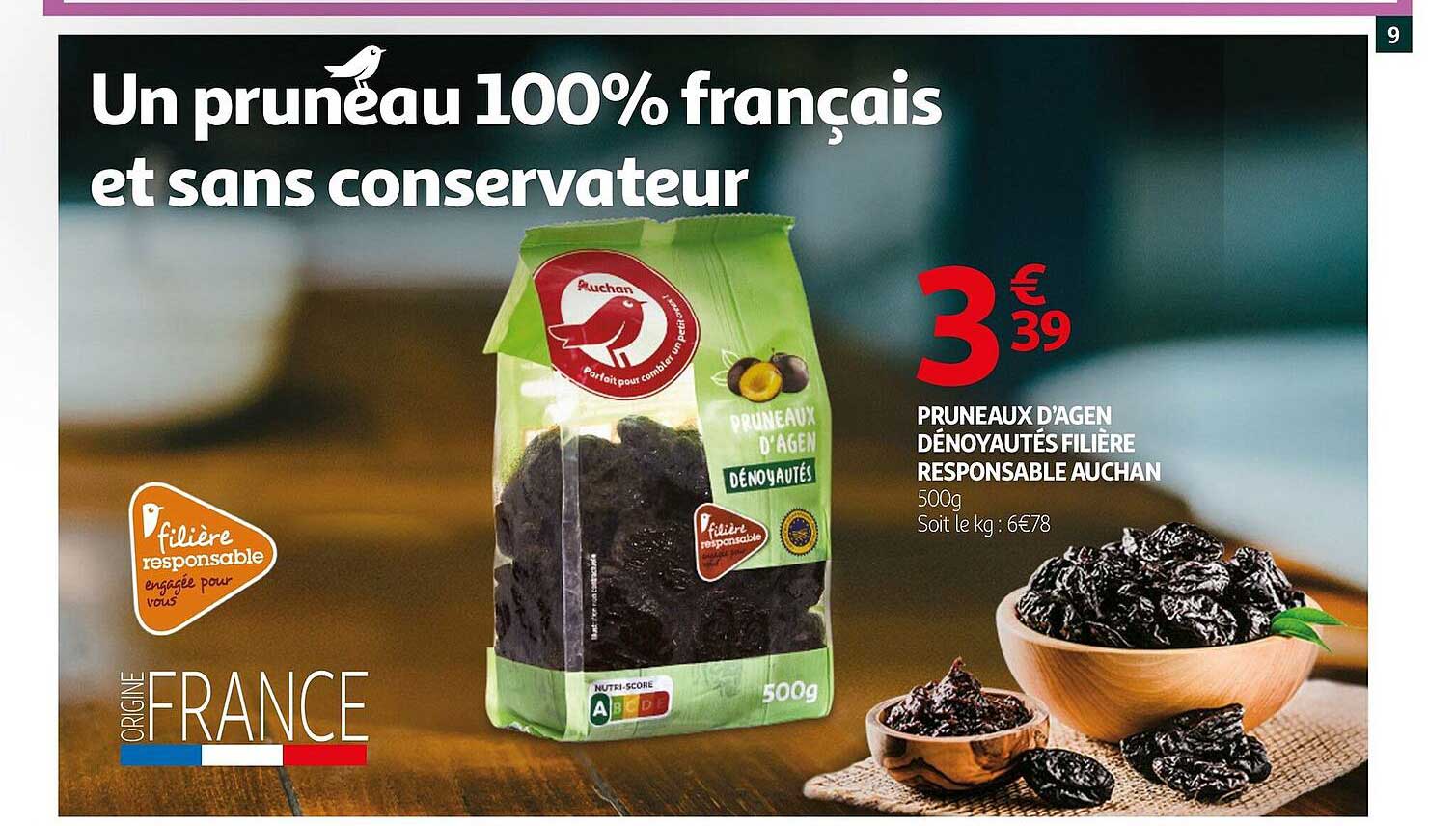 pruneaux d'agen dénoyautés filière responsable auchan