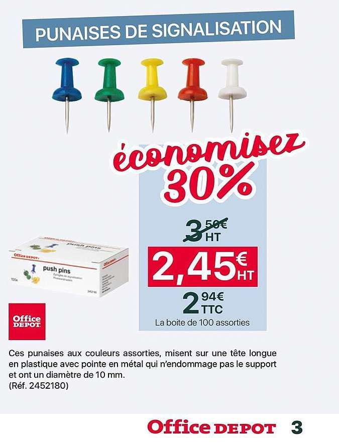 punaises de signalisation office depot