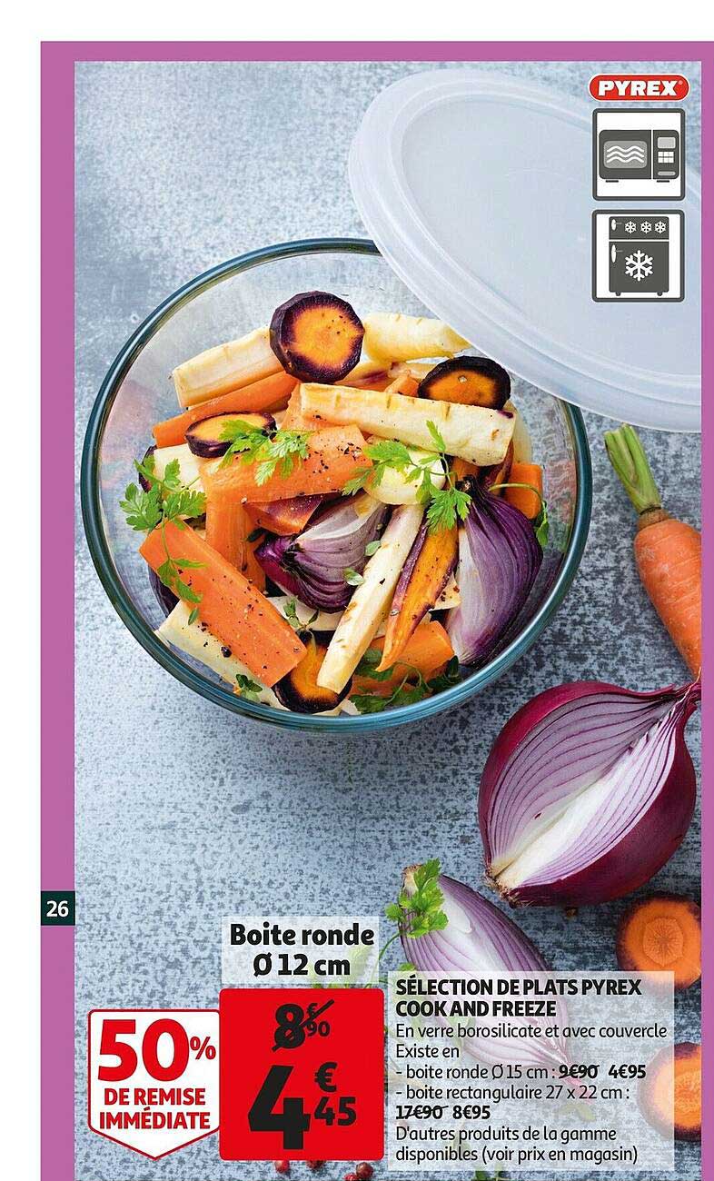 sélection de plats pyrex cook and freeze