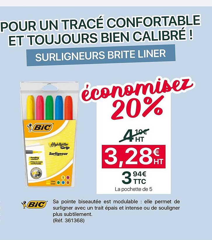 surligneurs brite liner bic