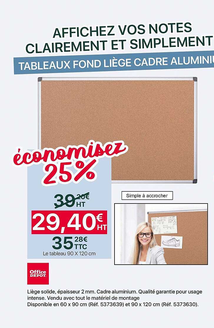 tableaux fond liège cader aluminium