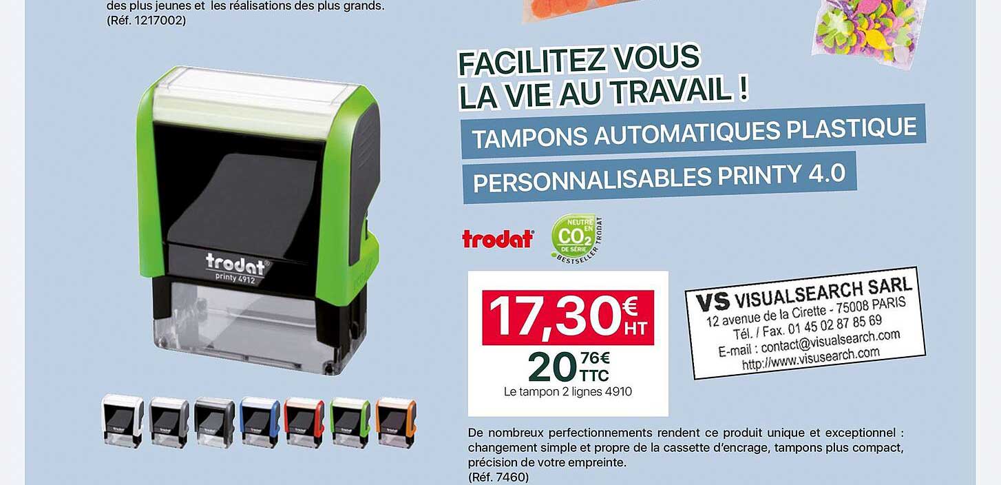 tampons automatiques plastique personnalisables printy 4.0 trodat