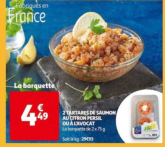2 tartares de saumon au citron persil ou à l'avocat