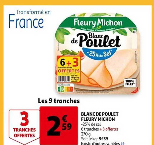 blanc de poulet fleury michon