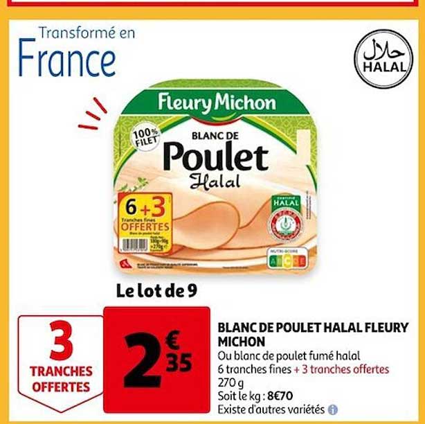 Blanc De Poulet Halal Fleury Michon