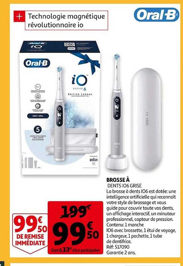brosse à dents io6 grise oral-b