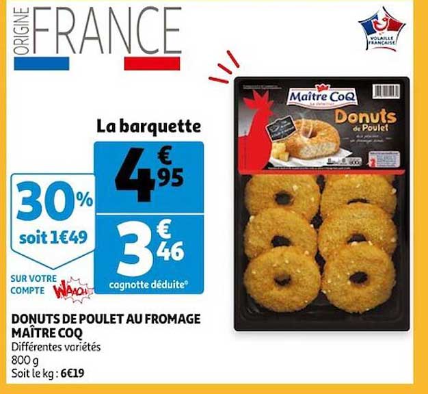 donuts de poulet au fromage maître coq