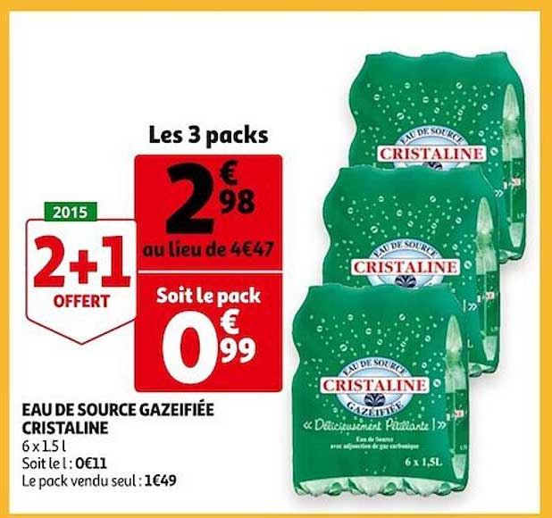 eau de source gazéifiée cristaline