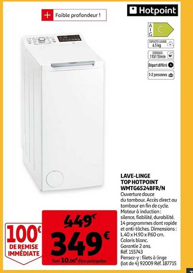 lave-linge top hotpoint