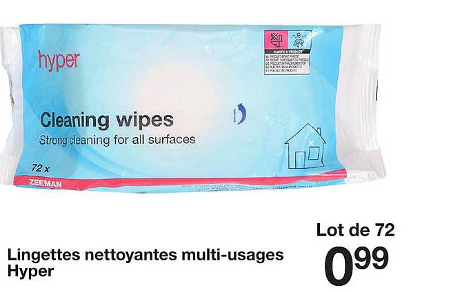 lingettes nettoyantes multi-usages hyper