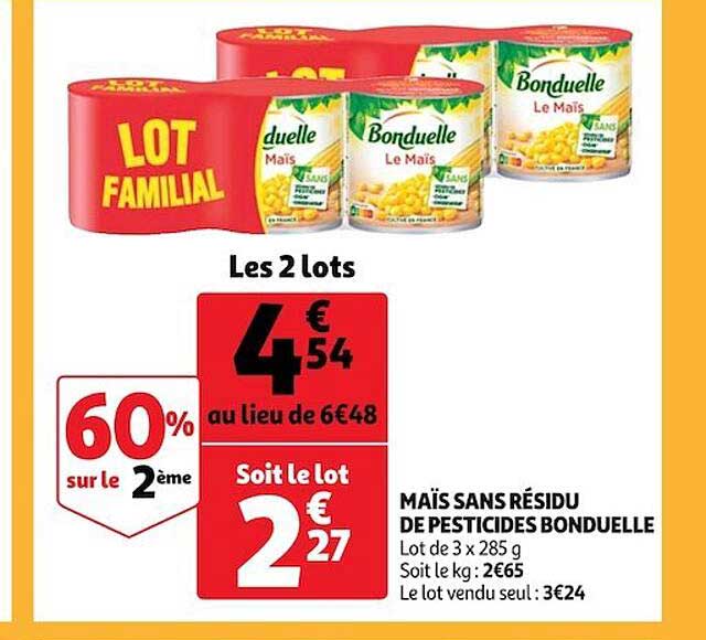 maïs sans résidu de pesticides bonduelle